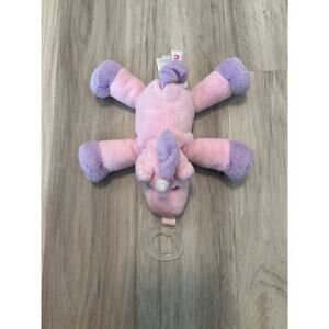 Nookums Plush Pink & Purple Unicorn Pacifier Paci Holder Baby Lovey